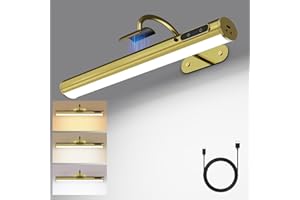 Yinglap Aplique pared sin cable, luz cuadros sin cable, 4000mAh recargable lampara a pilas sin electricidad con mando a distancia, luces LED bateria sin cables para espejo de baño, cuadro, interior