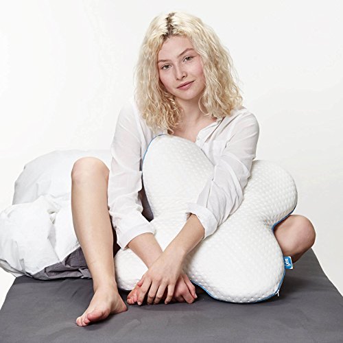sofi Seitenkippschläfer Kissen | orthopädisches & ergonomisches Nackenstützkissen | mit druckausgleichendem viscoelastischem Gelschaum | Thermoregulierender Bezug | Nackenkissen 56 x 48 x 14 cm - 6