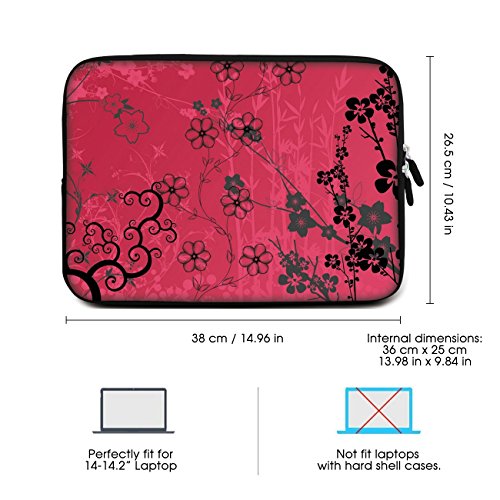 Sidorenko Laptop Tasche f  r 14 - 14 2 Zoll   Universal Notebooktasche Schutzh  lle   Laptoptasche aus Neopren  PC Computer H  lle Sleeve Case Etui  R