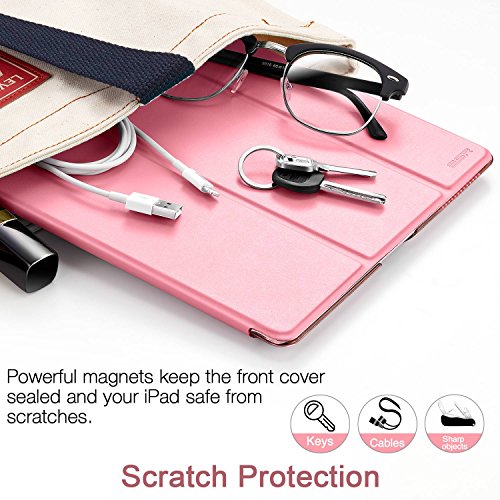 iPad 2 / 3/ 4 Hülle, ESR® Yippee Series Auto Aufwachen/Schlaf Funktion Wickelfalz PU Ledertasche mit Durchschaubar Rückseite Schutzhülle für iPad 2 3 4 (Rosa) - 6