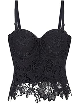 Bettydom Damen Bustier Dünn Weich Lace BH Super Bequem Spitze Bluse Tops