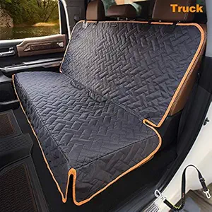 iBuddy Bench Seat Cover for Trucks/Large SUV/Car, Waterproof Back Seat Cover for Kids Without Smell, Heavy Duty and Nonslip X-Large Pet Car Seat Cover for Dogs with Dog Seatbelt, Machine Washable