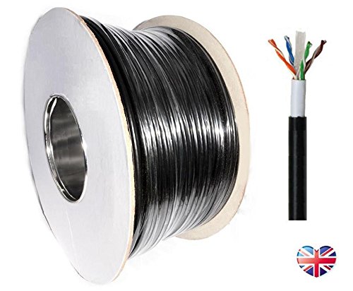 100 m Cat6 Heavy Duty Externe Solid Kupfer Doppelt gefüttert UTP Netzwerk-Kabel für Aussenbereich schwarz Spule