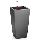 Lechuza 18123 - Mini Cubi Premium 9 Complete Kit, Metallic Anthracite (9 x | 7.1 x 3.5 x 3.5 inches; Self-watering wick syste