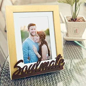 Art street Soul Mate Table Photo Frame for Valentine Day(Photo Size 6X8) Photo Gift/Love Gift/Valentine Gift- Brown