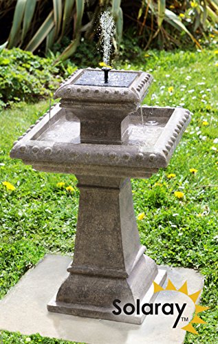 Solaray™ Solar-Vogeltränke "Pizzaro" mit LED-Beleuchtung