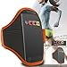 Price comparison product image IWIO BLU Studio G+ Plus HD Orange Black Premium Adjustable Velcro Strap Armband Phone Case Holder for Jogging / Running / Fitness / Gym Workouts / Outdoor Sports includes Money Pocket