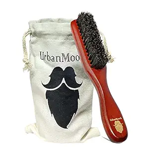 UrbanMooch Premium 100% Boar Bristle Beard Brush with Grass Tree Wooden Handle, Straightens and Promotes Beard Growth, Works with Beard Oils and Balms, for Healthy & Stylish Beard