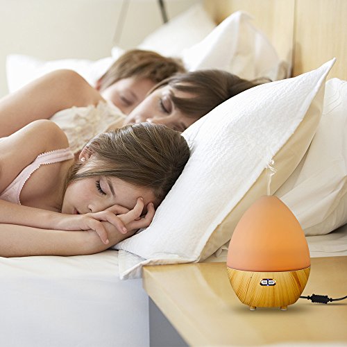GBlife Essential Oil Diffuser, 450 ML Holz Korn Aromatherapie Cool Mist Luftbefeuchter, Bluetooth 4.1 Ultraschall Luftbefeuchter mit Musik-Player und 7 Farben LED-Leuchten - 5