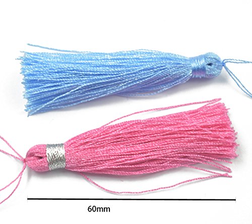 12 pcs Nylon Quaste Anhänger Tassel Halsband Kette Schmuck DIY 6cm - 2