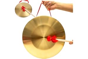 Hollylife Gong with Mallet 36cm/14 in Percussion Instrument Handmade Gong Chinese Traditional Percussion Instrument Chinese Home Decoration Office Decoration Decoration Housewarming Gift