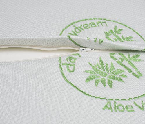 daydream: orthopädisches HWS Nackenstützkissen aus Memory Foam (Maße: 50x40x7/10 cm) + Bezug aus BAMBUS-Stoff mit ALOE VERA (P-01) - 5