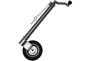 GENERIC Heavy Duty Jockey Wheel Ribbed 48MM (Metal Rim Wind Up Handle Caravan Trailer)