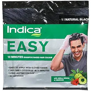 Indica Easy Shampoo Hair Color (Black, 18 ml)-Pack of 10