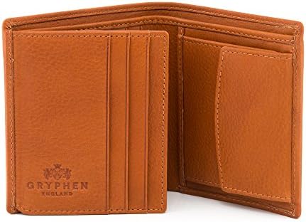 Hoxton Two Fold Leather Wallet with Coin Pocket by Gryphen (Tan)