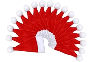 Toyvian 18 pezzi porta posate di natale cappello di natale portabottiglie per vino mini porta cappelli portabicchieri decorazioni per la tavola di Natale