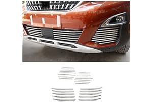 HIGH FLYING pour 3008 GT 2017-2019 Extérieur Accessoires Auto Avant d'angle + Bas Grille Décorative Moulage Acier Inoxydable 26 pièces