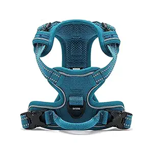 Pets Empire Easy Fit Nylon Textile Breathable Dog Chest Harness with Adjustable Reflective Front Clip Soft Mesh Handle (Colour May Vary, XL)