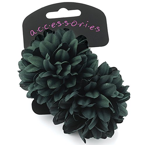 2 Girls Bottle Green Flower Hair Ponios/Hair Bands AJ28544