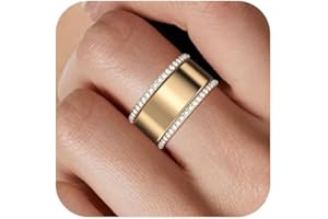 ZOOROO 2-Pack 14K Gold Plated Stacking Rings for Oura Ring Gen 4/4 Ceramic, Oura Ring Gen 3 Horizon/Heritage, Cubic Zirconia Simulated Diamond Oura Stack Rings for Women