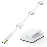 AGPTEK - Set of 60 Adjustable Adhesive Cable Clips for Desk Organizer, PC/Charger, Lamp, Car, Home, White