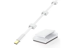 AGPTEK Cable Clips White Self Adhesive 60PCS, Wire Management Holder Cord Organiser Hooks for Desk Wall Workshop Home Office Outdoor Christmas Hanging Decorations Fairy Light