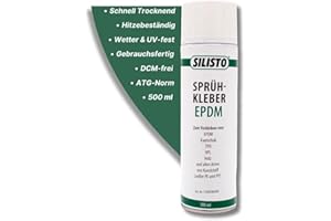 SILISTO Colle de pulvérisation 500 ml pour coller EPDM, Caoutchouc, TPO, HPL, bois, et tous les types de plastique (sauf PE et PP)