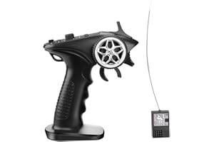 aneegfpv 2.4ghz RC Transmitter 4CH RC Remote and Receiver Digital Radio Transmitter for 1/8 1/10 1/16 1/32 RC Car Boat Tank Crawler (GA-4H-TX)