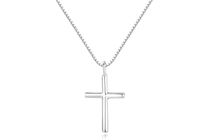 Bo&Pao Kreuzkette Mädchen 925 Sterling Silber, Kette mit kleinen Kreuz, verstellbar