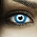 Produktbild Farbige blaue Kontaktlinsen "Elf" + Kunstblut Kapseln + Behälter von FXCONTACTS®, weich, ohne Stärke als 2er Pack - perfekt zu Halloween, Karneval, Fasching oder Fasnacht