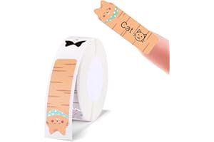 YULINCA Nastro adesivo per etichettatrice compatibile con Niimbot D11 D110 D101, carta per etichettatrice, impermeabile, anti-olio, antigraffio, 12 x 40 mm (gatto)