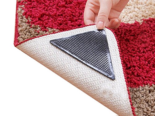 Teppich-Unterlage Anti Slip Pad für Teppiche und Teppichböden schwarz 8 Stück