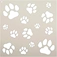 Ivana's Paw Print Stencil - Size - Cat & Dog Paw Print Reusable Stencils for Crafts & Painting | DIY Pet Wall Decor | STCL6976 (12 x 12 inch)
