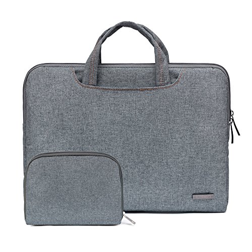 LISEN@ 13,3 Zoll wasserfeste und 360° stoßfeste Aktentaschen als Schutz für Ihren Laptop/Notebook mit Handgriff (15,6, Grau)