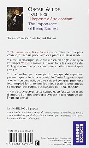 Oscar WILDE Il importe d'être constant - The Importance of Being
Earnest (édition bilingue) fiche de lecture