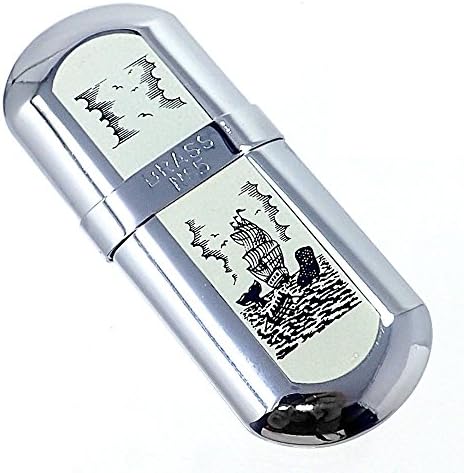 Lighter gasoline rechargeable metal stone 7cm. ships [AB5855]