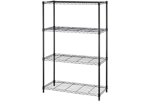 BestOffice 4 Tier Shelving Unit NSF Wire Shelf Metal Large Storage Shelves Heavy Duty Height Adjustable Commercial Grade Steel Utility Layer Shelf Rack Organizer 450kg Capacity