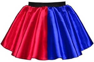 INSPIRED COSTUMES Clown-Rock für Damen rot-blau 4 Stile – Harlekin Super-Bösewicht Halloween-Kostüm Gr. One size