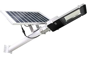 Jandei - Farola Solar Exterior, Potente 2500 Lúmenes, Impermeable IP65, Panel Solar y Mando a Distancia Incluido, Luz Blanca Fría 6000K, Ideal para Jardín, Patio, Camino y Muro