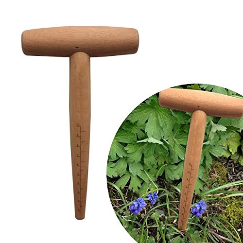 Preisvergleich Produktbild personalisierbar Essential Holz Pikierstab, Leuchtmittel Pflanze T Griff Messung Übertopf, Garten Hilfe Hand Werkzeug Loch – Essential Werkzeug für und Gärtner
