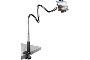 AISUO RICH AISUO Schwanenhals Telefonständer, 360° flexibel Einstellbarer Langer Arm Telefonständer Bett für iPhone 14/14Pro, 13/13Pro, Samsung, Huawei, etc Gesamtlänge 120CM, und andere 4 bis 6,8 Zoll