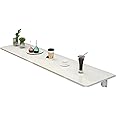 AVRIAN Wall Mounted Folding Table, for Small Spaces-Dining Table | Hanging Table Kitchen, Floating Wall Mounted Folding Shelf/Table, for Restaurant Dining Table (White) 12 x 48 inches