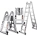 Produktbild XF Schiebeleitern Tritthocker - Trapez/Verlängerungsleiter, tragbare Aluminiumlegierung, multifunktionaler Klapp-A-Rahmen, Trapez, Home-Loft, Bürohocker Leitern