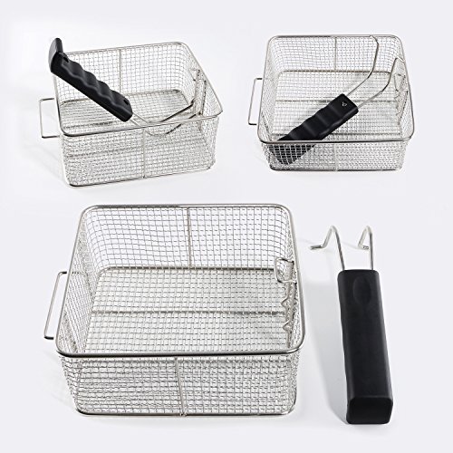 Chef Basket 304 faltbar Edelstahl Kitchen Craft Pommes Frittierer und Korb Dampf Spülen Zugentlastung Bratpfanne Korbventil Net Küche Werkzeug für Chips Fried Lebensmittel oder Obst Square Shape - 5