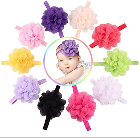 Enuo Baby Girl Newest Turban flower Headband Bow Set
