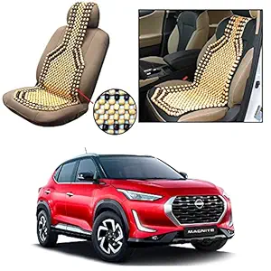 Olmeo Car Wooden Beat Seat Accupressure Design Single Piece for Nissan Magnite