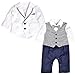 ZOEREA Baby Boys Gentlemen Romper Jumpsuit Wedding Suits Tuxedo Baptism 2pcs