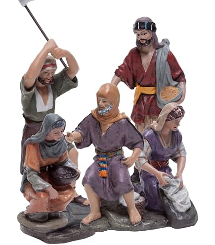 Figurine Crèche Noël San José 11cm - Peinte Main - Résine Albâtre - Série Belén Triciclo