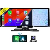Dark 10.26" IPS Full Android, Google Play Store, Wireless CarPlay & Android Auto, GPS, Portable Torpedo Top with Rear Camera