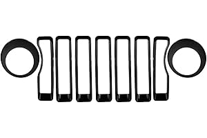 URAGER Griglia Anteriore Auto 1 Set Per Jeep Per Wrangler JL Per JLU 2018 19 20 21 2022 Accessori Esterni Griglia Anteriore A Maglie Inserto Griglia Copertura Faro Nero Griglia Radiatore